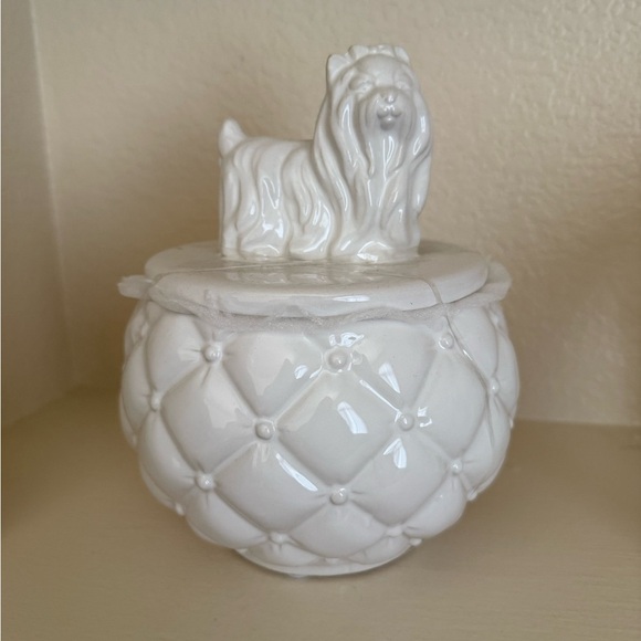 White Ceramic Shih Tzu Dog decor - Picture 3 of 4